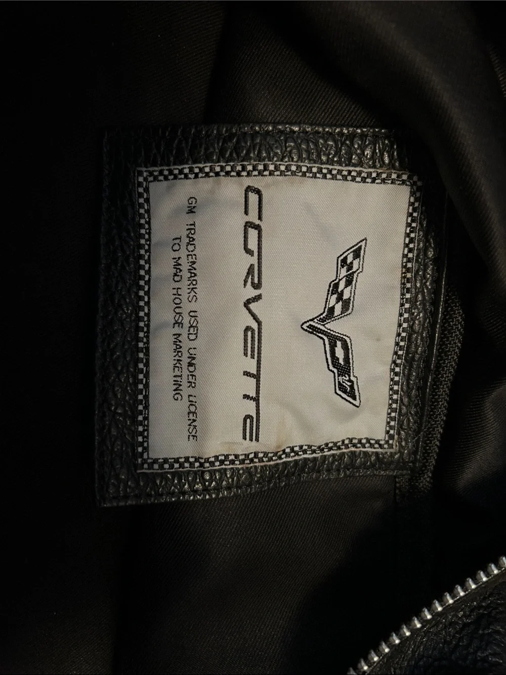Corvette Black Leather Duffel Bag with Embroidered Crest